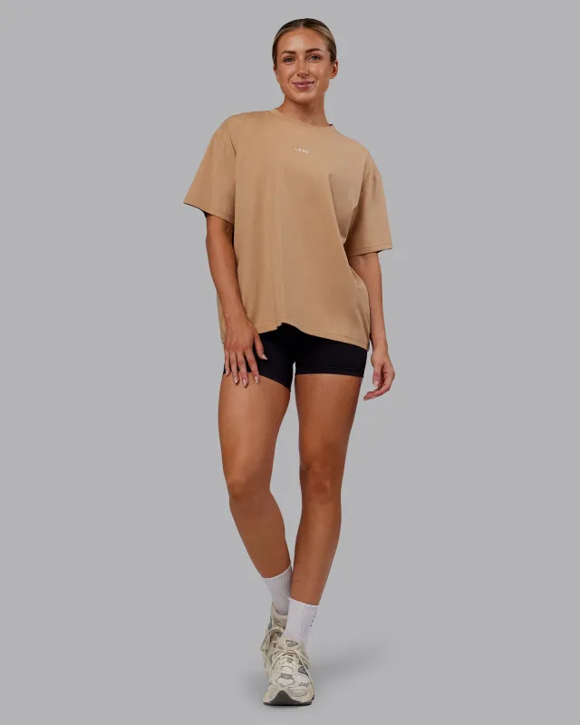 Go-To FLXCotton Oversized Tee - Warm Smoke-White sold by LSKD