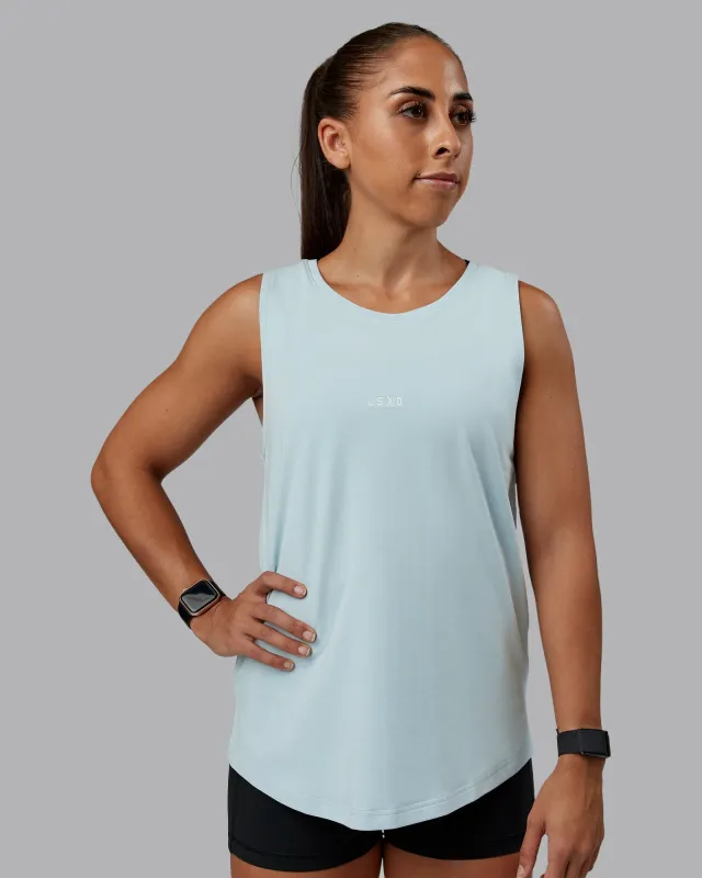 Go-To FLXCotton Longline Tank - Skyride-White sold by LSKD