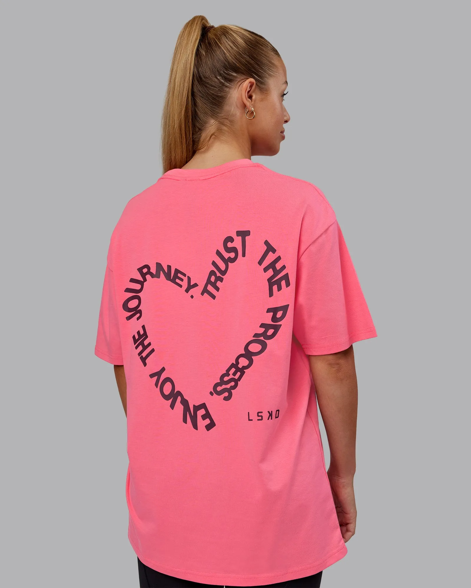 Love The Process FLXCotton Oversize Tee - Pink Lemonade-Cherry Lacquer sold by LSKD product image thumbnail 2