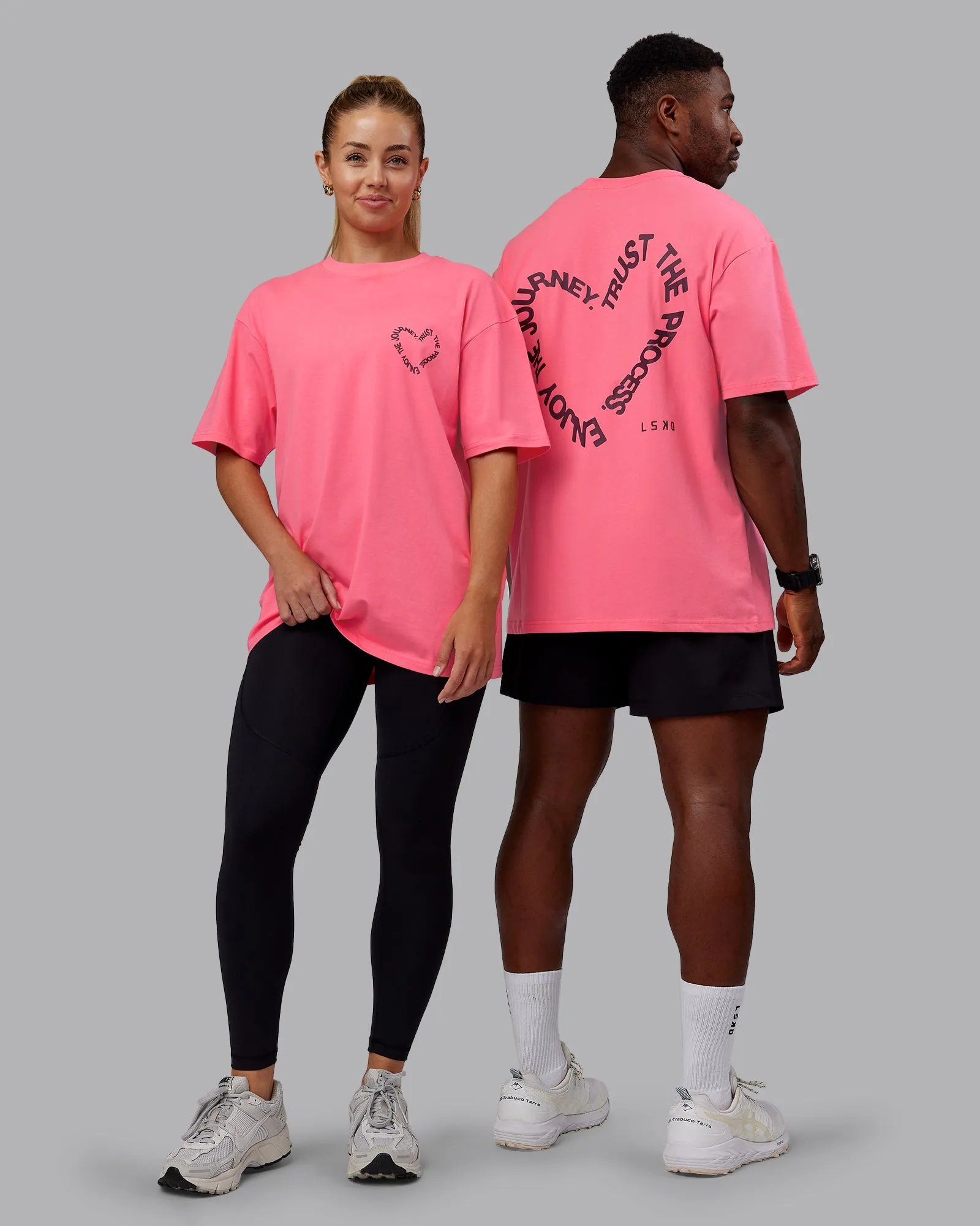 Love The Process FLXCotton Oversize Tee - Pink Lemonade-Cherry Lacquer sold by LSKD