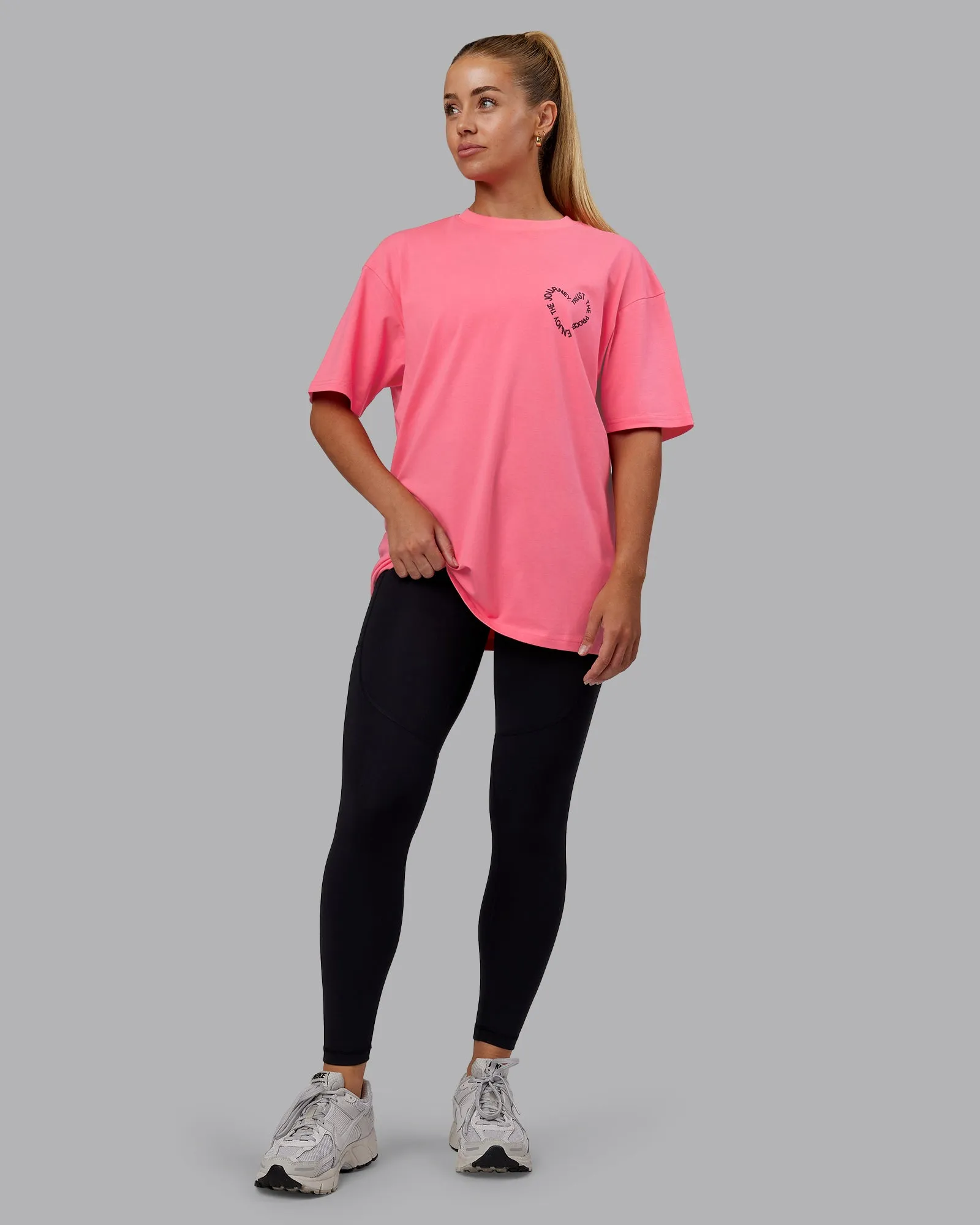 Love The Process FLXCotton Oversize Tee - Pink Lemonade-Cherry Lacquer sold by LSKD product image thumbnail 5