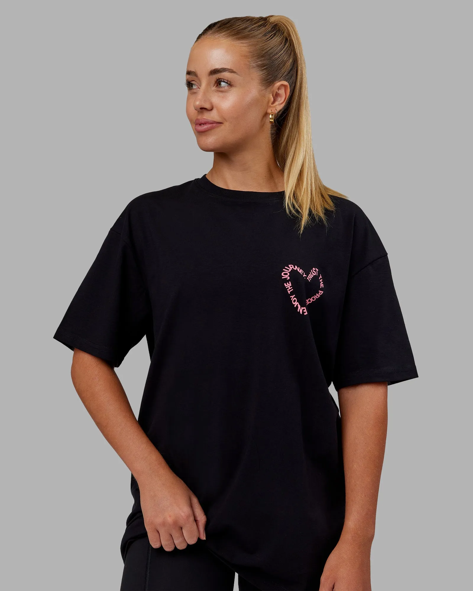 Love The Process FLXCotton Oversize Tee - Black-Pink Lemonade sold by LSKD product image thumbnail 3