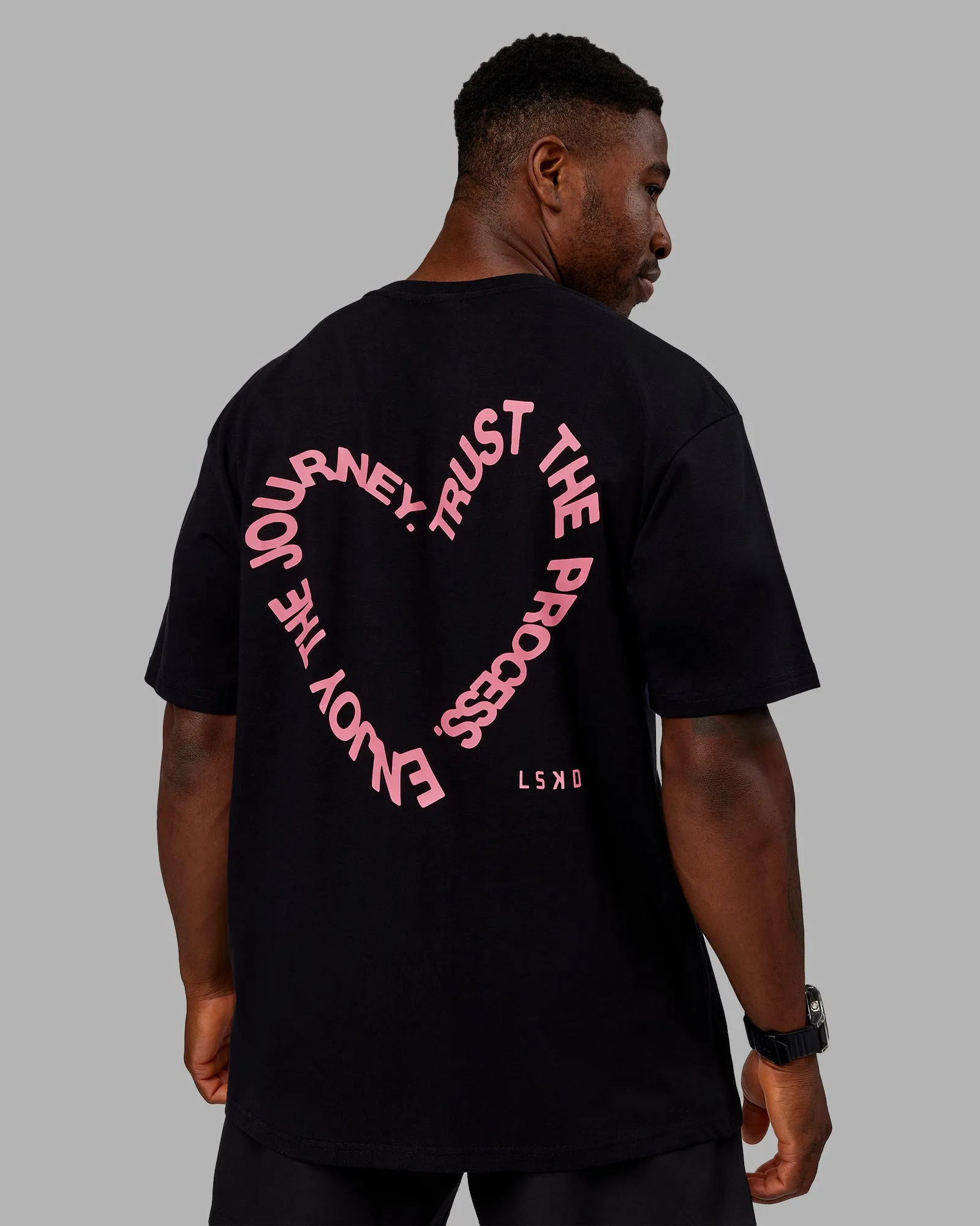 Love The Process FLXCotton Oversize Tee - Black-Pink Lemonade sold by LSKD product image thumbnail 2