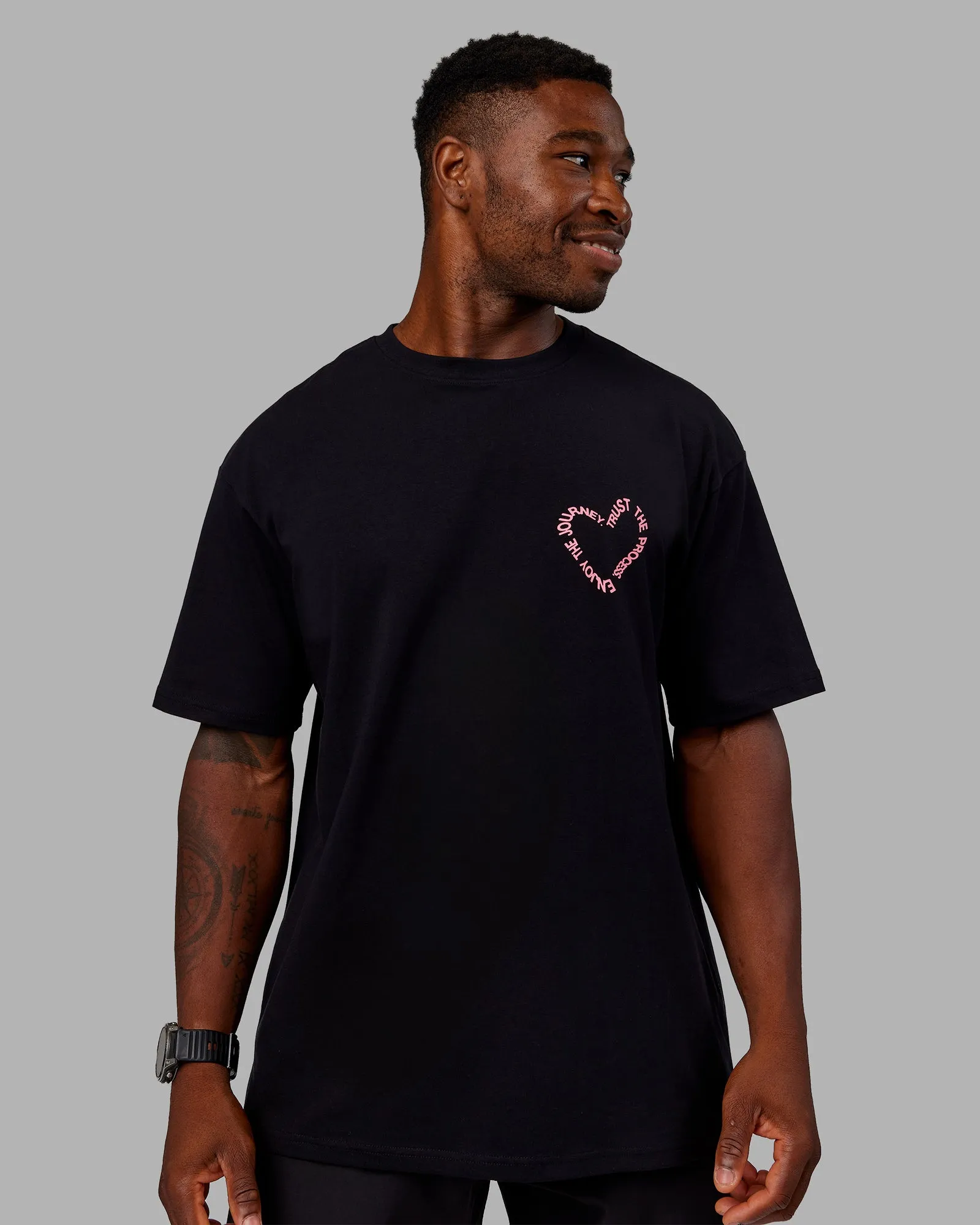 Love The Process FLXCotton Oversize Tee - Black-Pink Lemonade sold by LSKD product image thumbnail 4