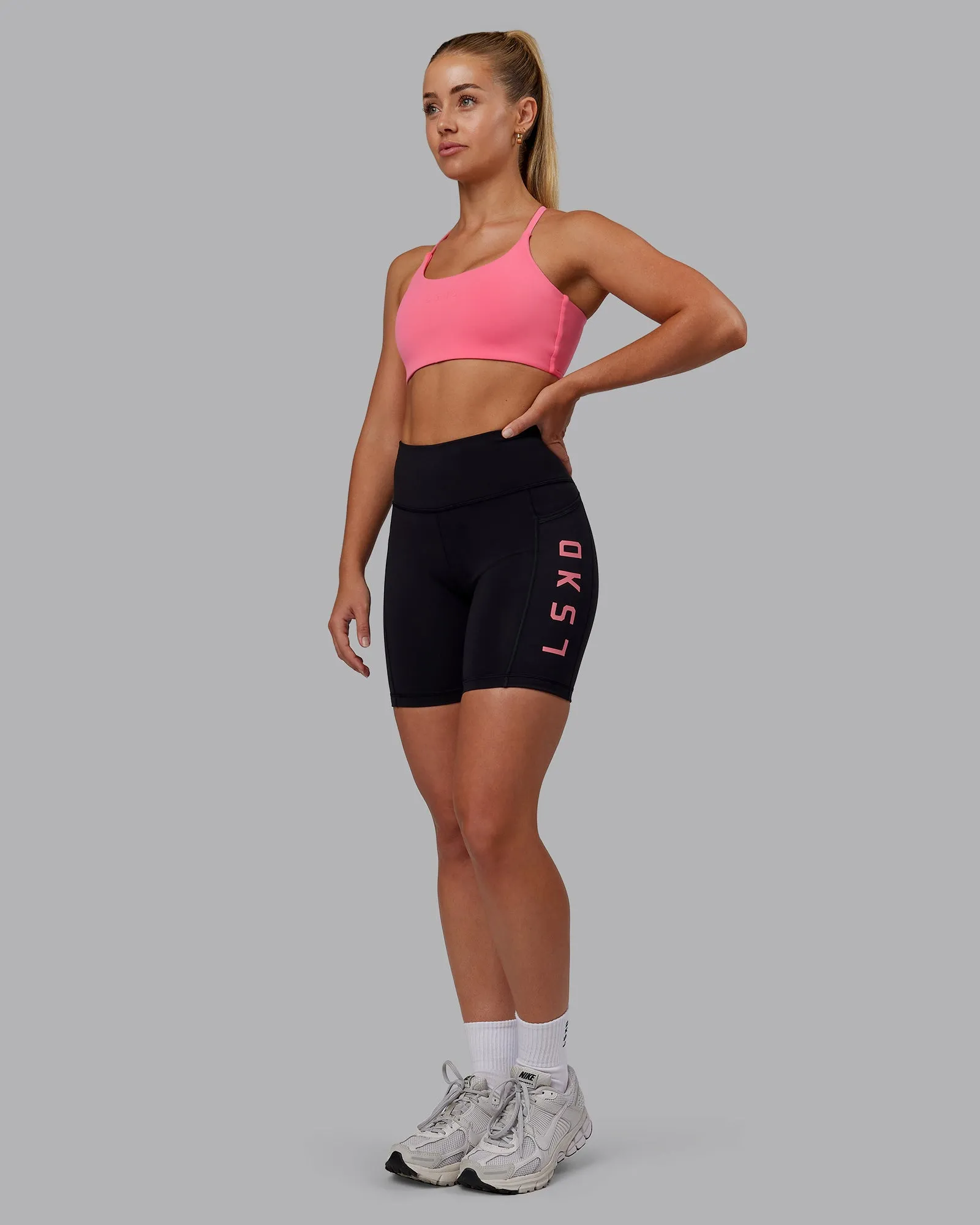 Rep Mid Short Tight - Black-Pink Lemonade sold by LSKD product image thumbnail 5