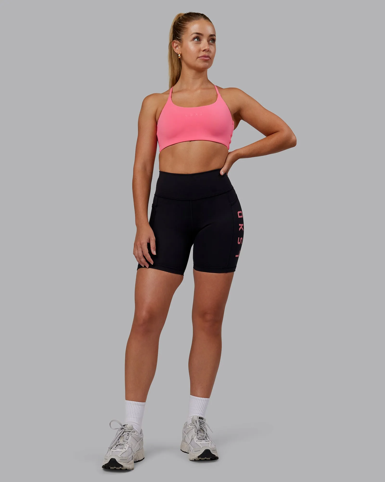 Rep Mid Short Tight - Black-Pink Lemonade sold by LSKD product image thumbnail 2