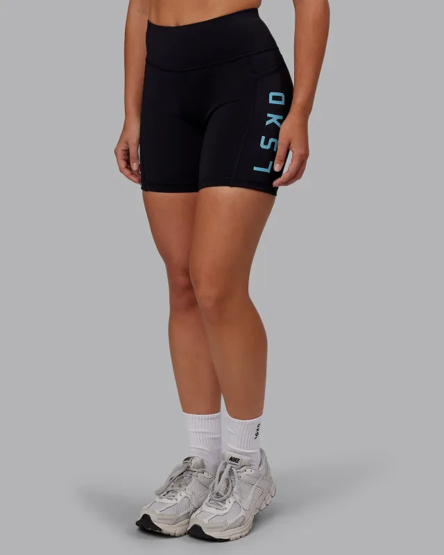 Rep Mid Short Tight - Black-Retro Blue sold by LSKD