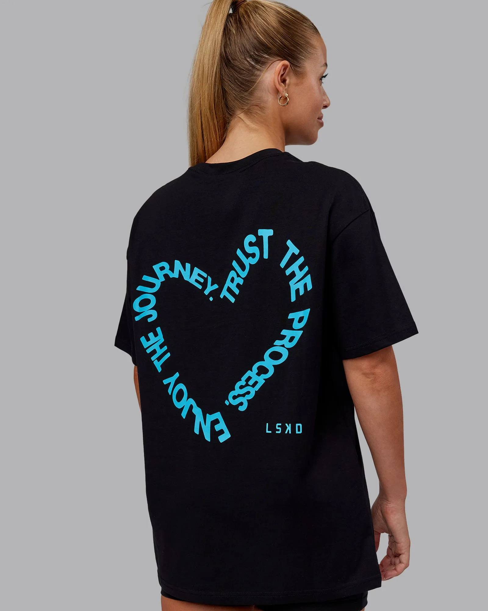 Love The Process FLXCotton Oversize Tee - Black-Blue Atoll sold by LSKD product image thumbnail 2