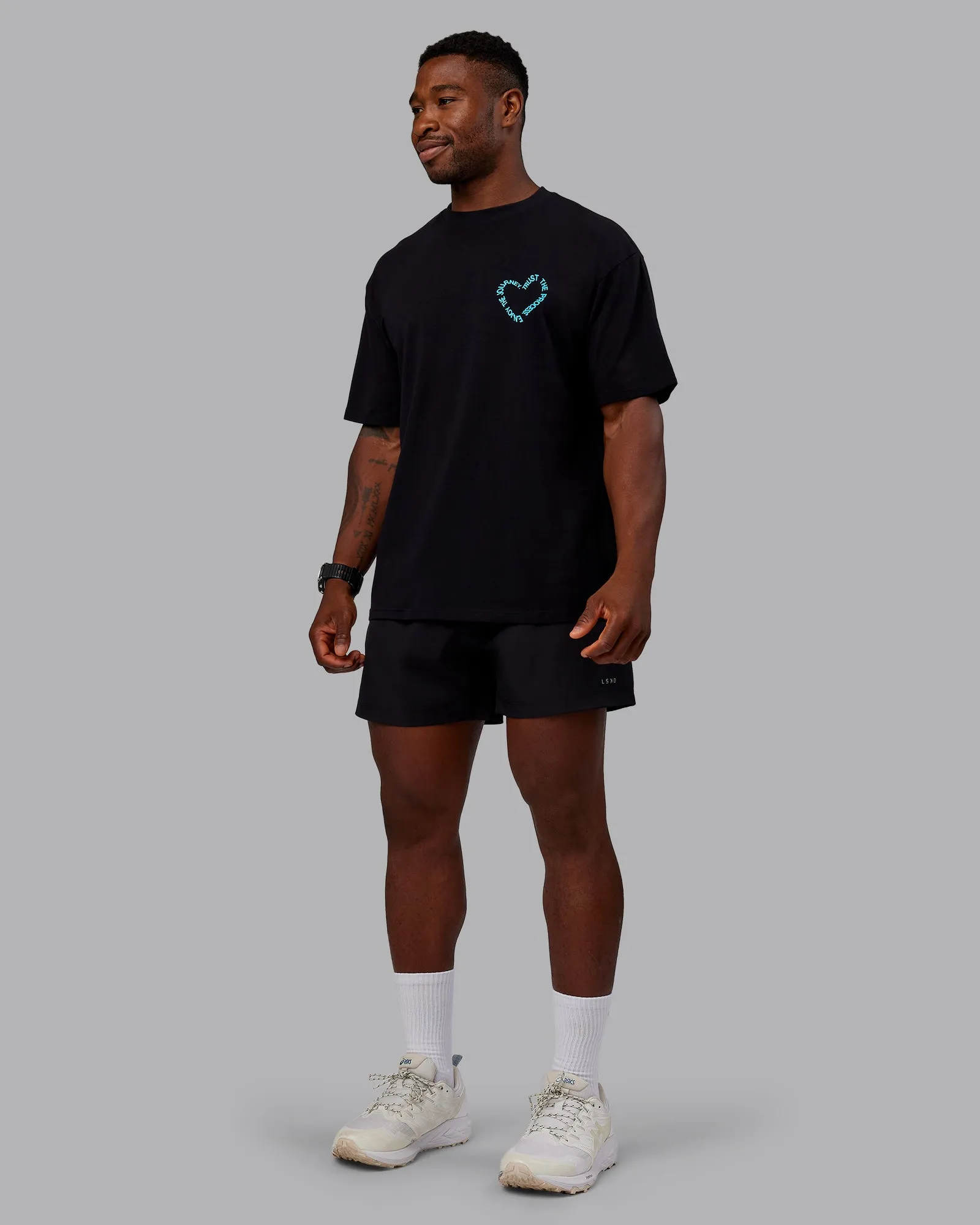 Love The Process FLXCotton Oversize Tee - Black-Blue Atoll sold by LSKD product image thumbnail 5
