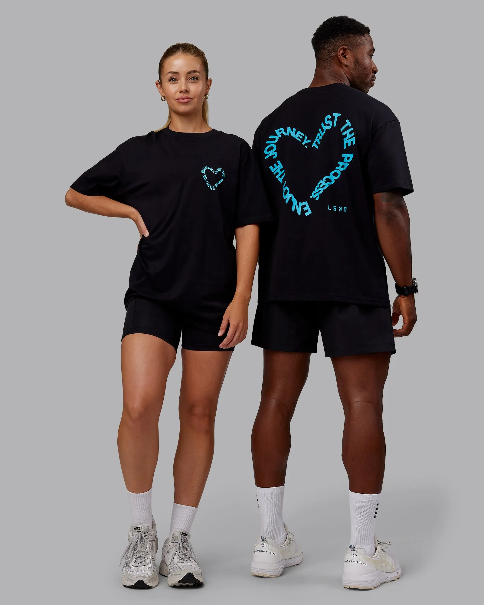 Love The Process FLXCotton Oversize Tee - Black-Blue Atoll sold by LSKD
