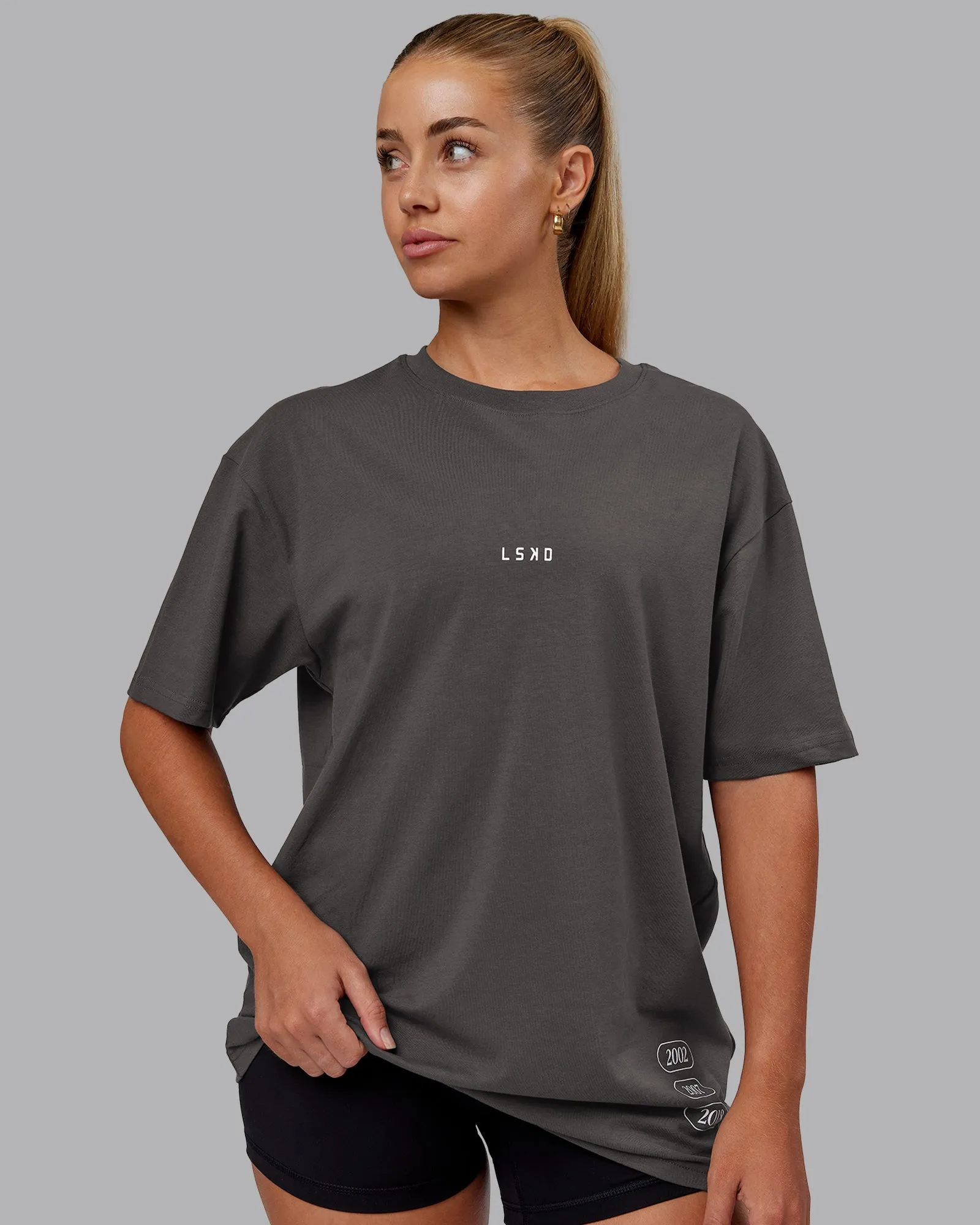 Timeline FLXCotton Oversized Tee - Dark Storm-White sold by LSKD product image thumbnail 3