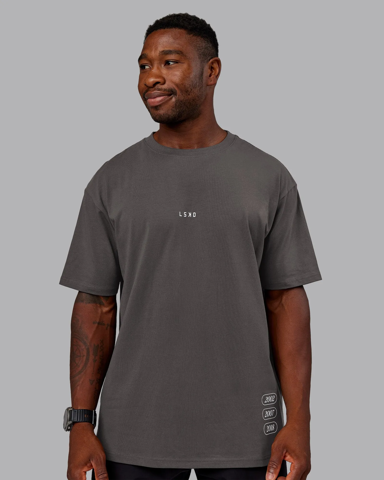 Timeline FLXCotton Oversized Tee - Dark Storm-White sold by LSKD product image thumbnail 2