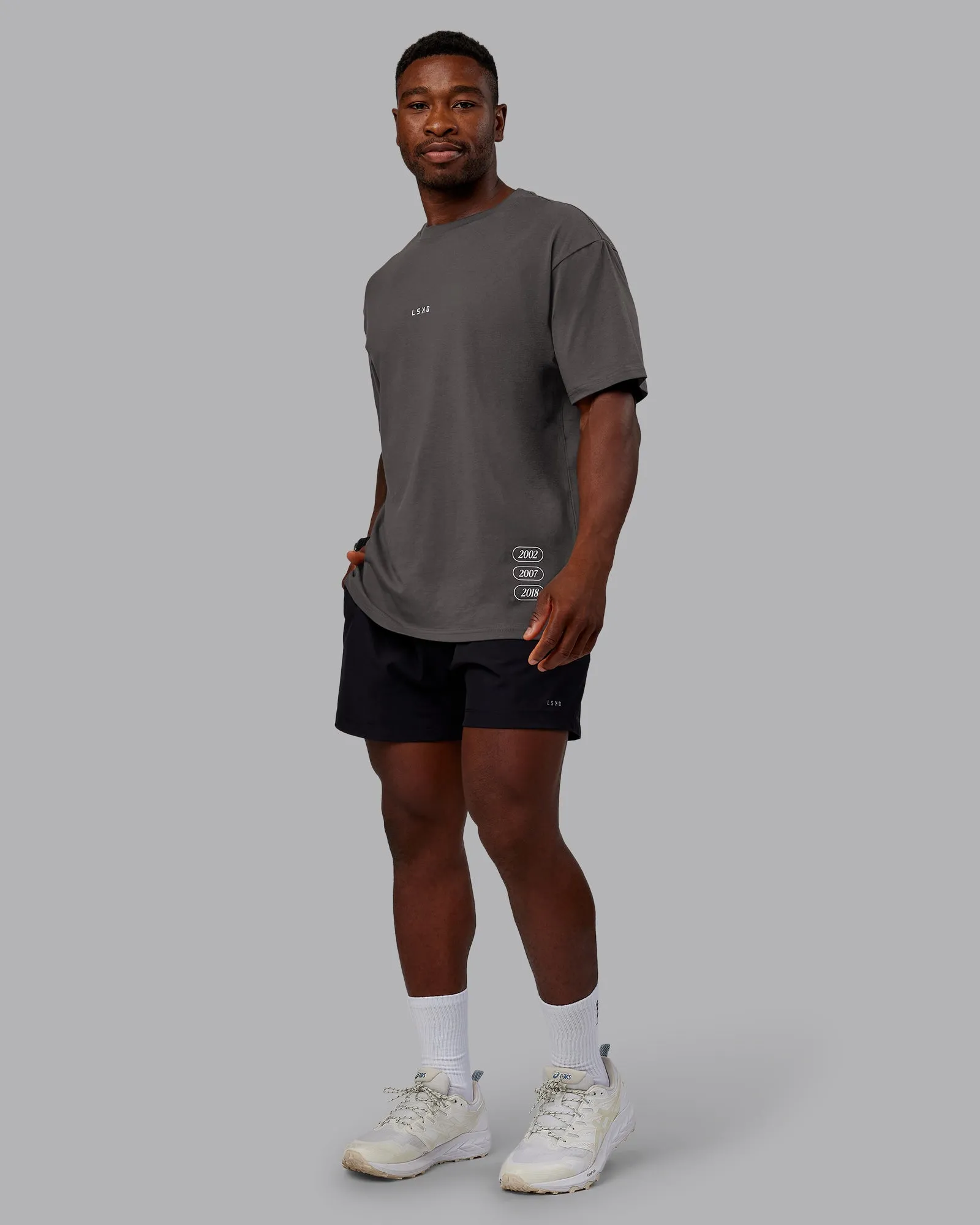 Timeline FLXCotton Oversized Tee - Dark Storm-White sold by LSKD product image thumbnail 5