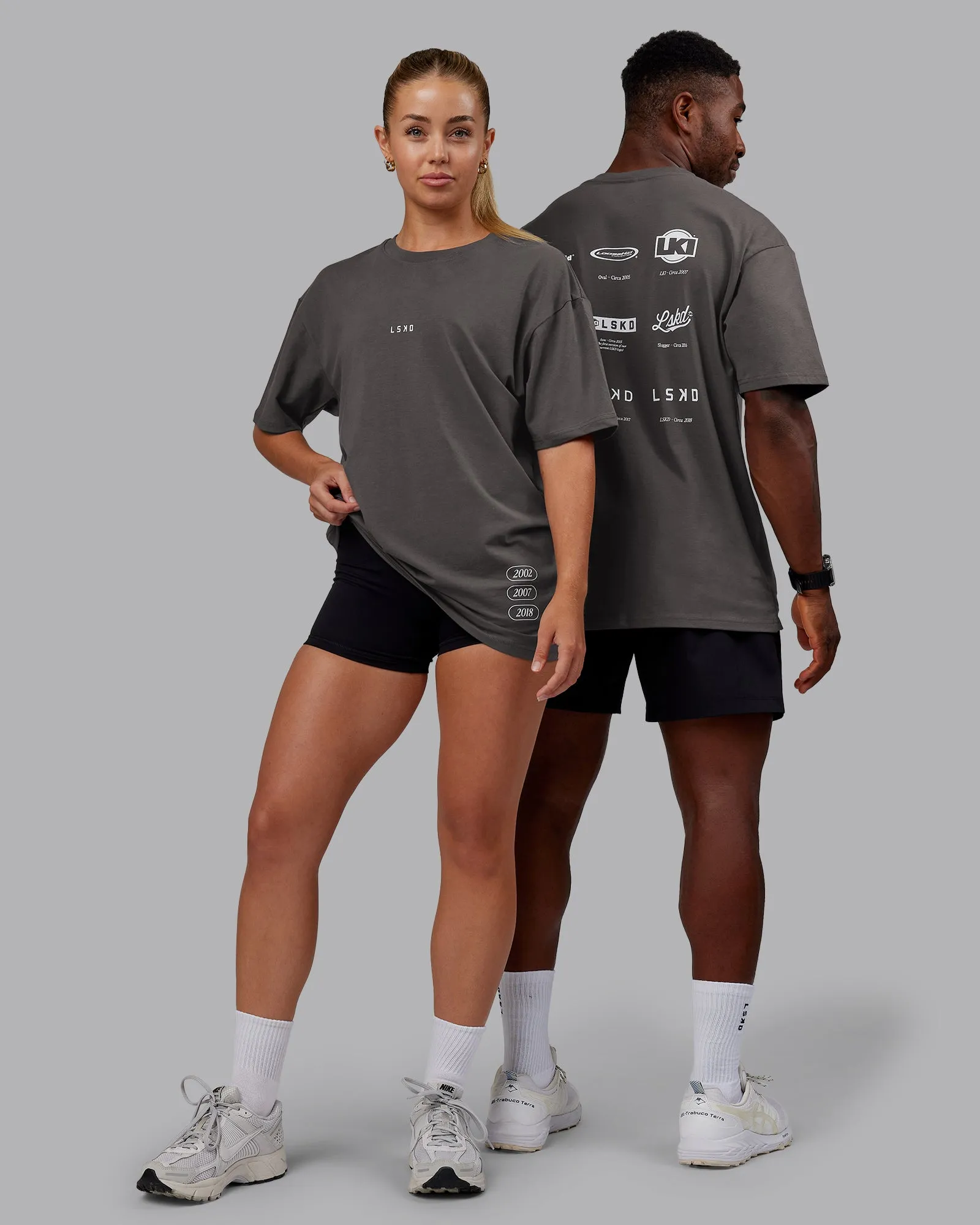 Timeline FLXCotton Oversized Tee - Dark Storm-White sold by LSKD