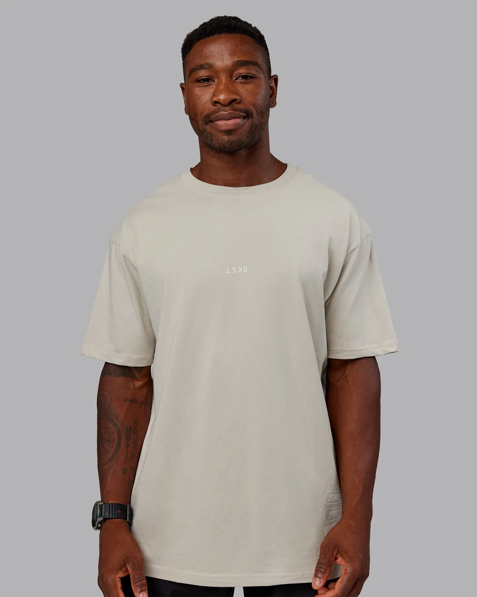 Timeline FLXCotton Oversized Tee - Shale Beige-White sold by LSKD product image thumbnail 3