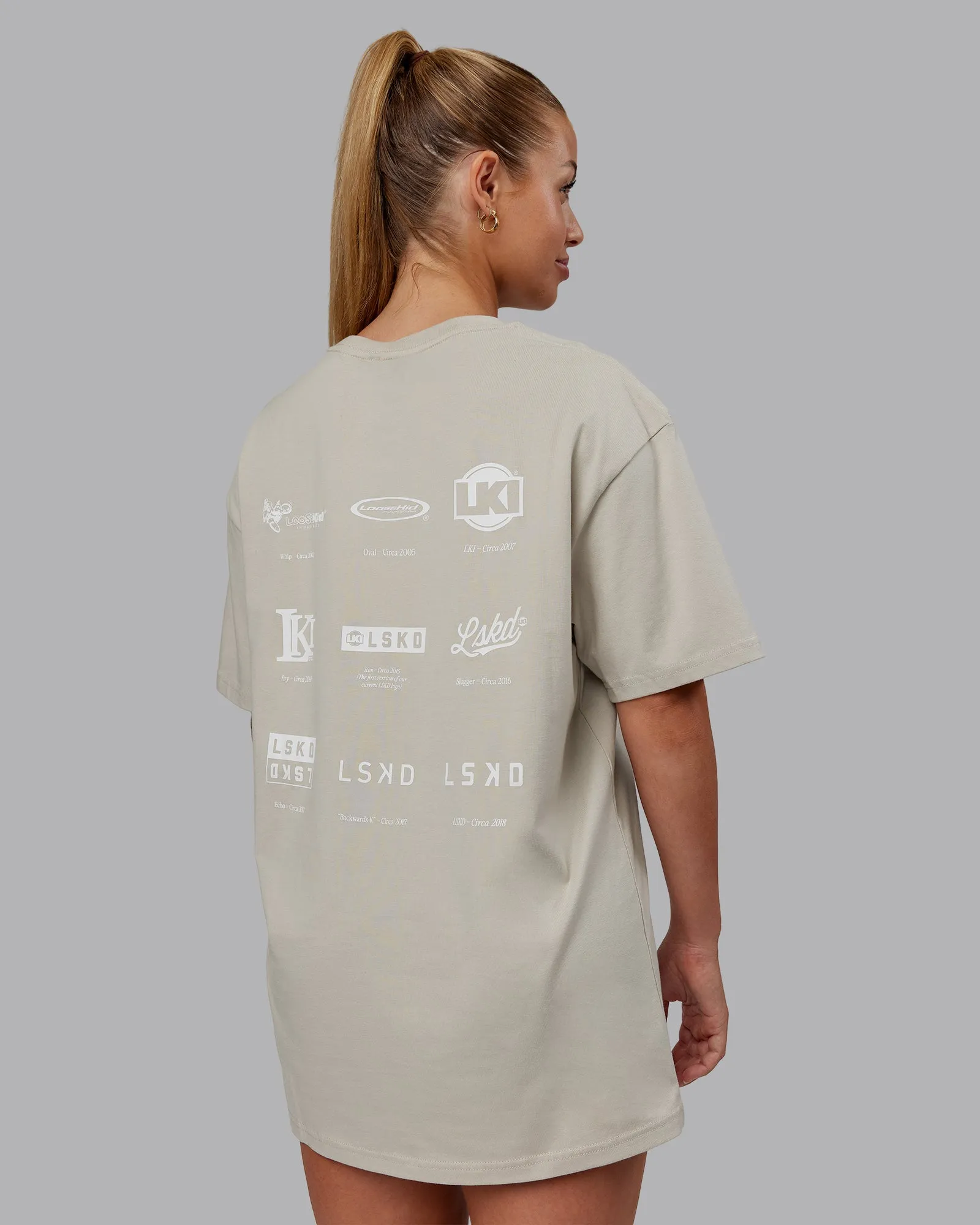 Timeline FLXCotton Oversized Tee - Shale Beige-White sold by LSKD product image thumbnail 4
