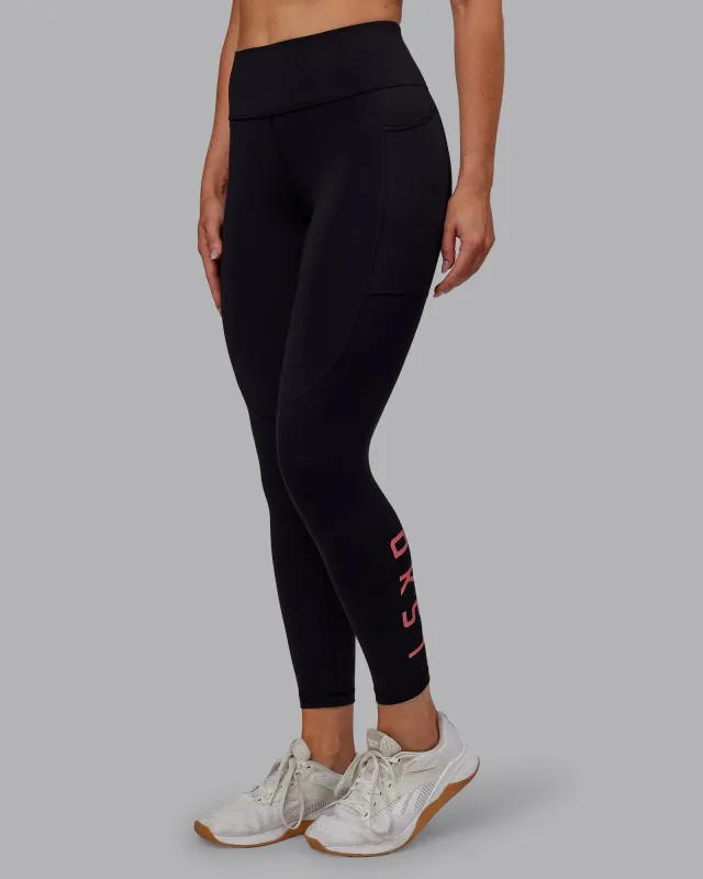 Rep 7/8 Length Tight - Black-Pink Lemonade sold by LSKD