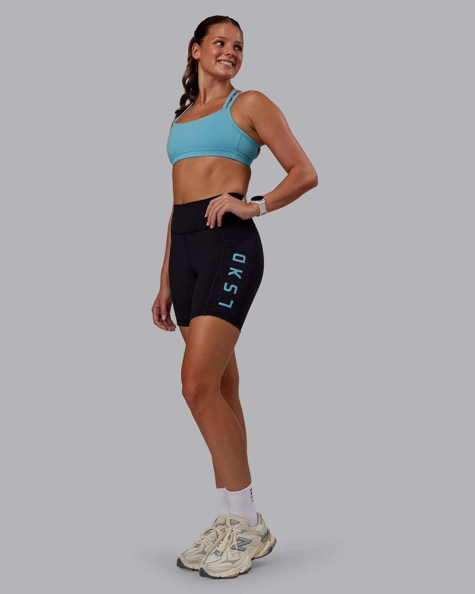 Velocity Sports Bra - Retro Blue sold by LSKD product image thumbnail 3