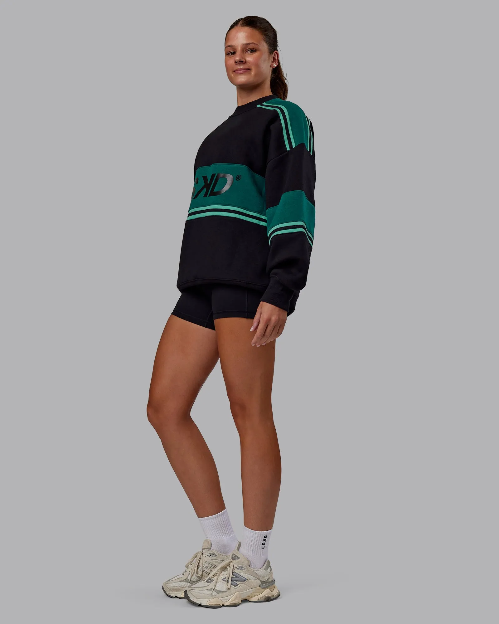 A-Team Sweater Oversize - Black-Dark Moss sold by LSKD product image thumbnail 5