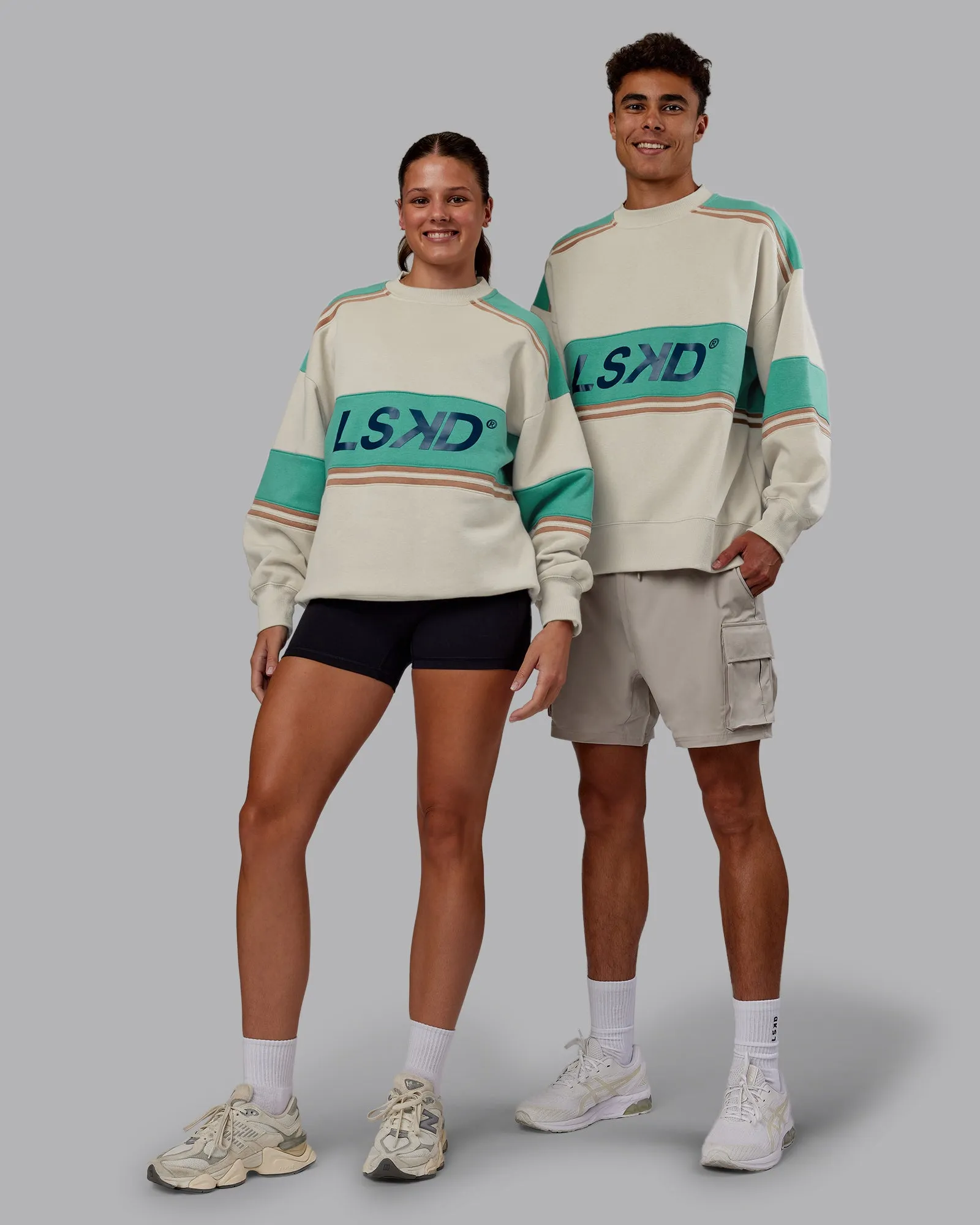 A-Team Sweater Oversize - Shale Beige-Agate Green sold by LSKD