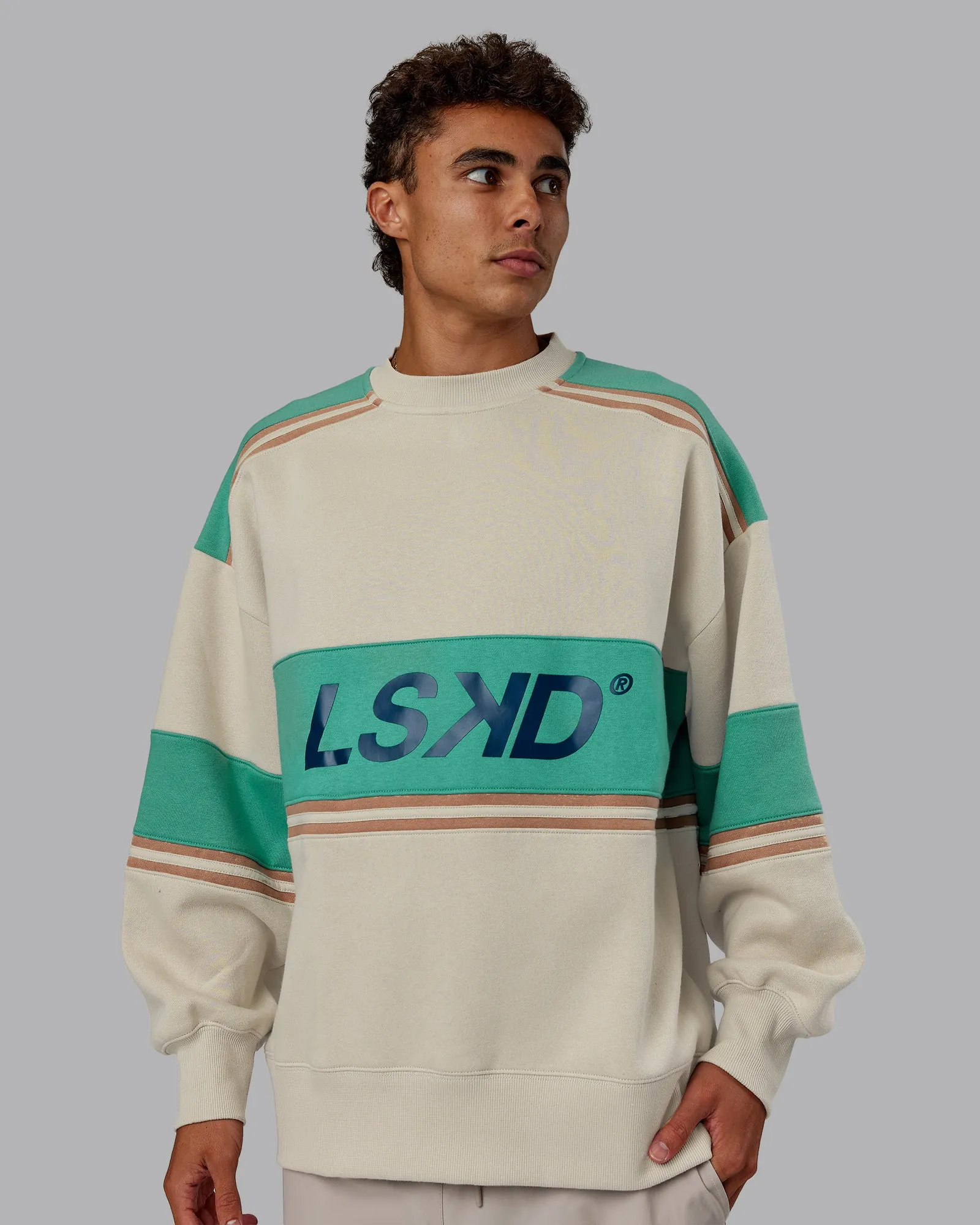 A-Team Sweater Oversize - Shale Beige-Agate Green sold by LSKD product image thumbnail 3