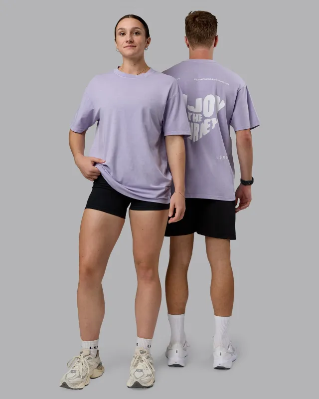 Heart FLXCotton Oversized Tee - Washed Violet Ray-White sold by LSKD