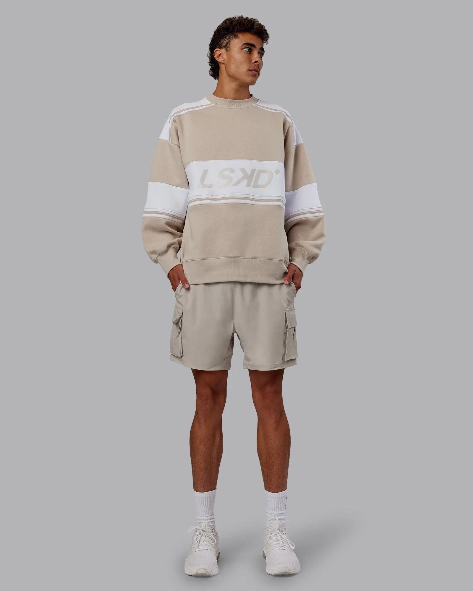 A-Team Sweater Oversize - Shale Beige-White sold by LSKD product image thumbnail 5