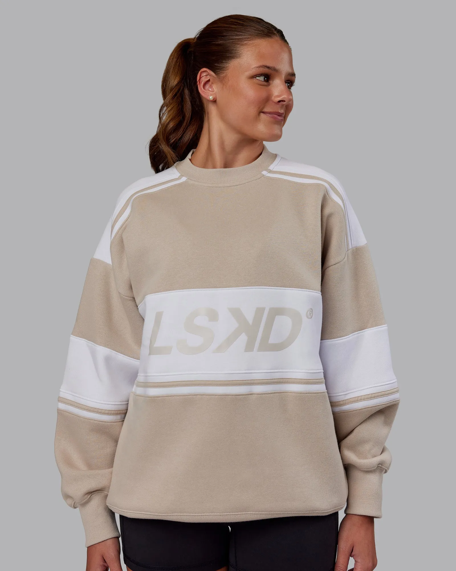 A-Team Sweater Oversize - Shale Beige-White sold by LSKD product image thumbnail 2