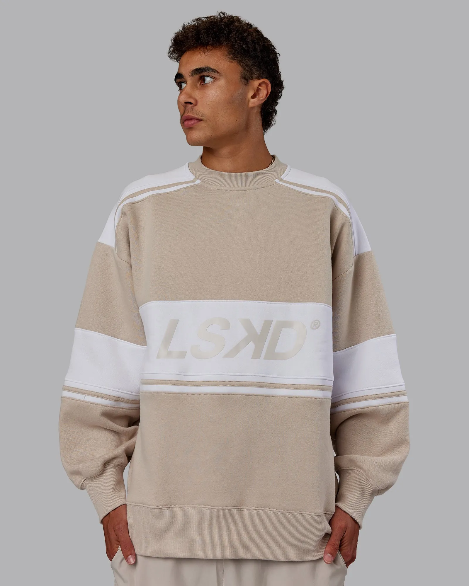 A-Team Sweater Oversize - Shale Beige-White sold by LSKD product image thumbnail 3