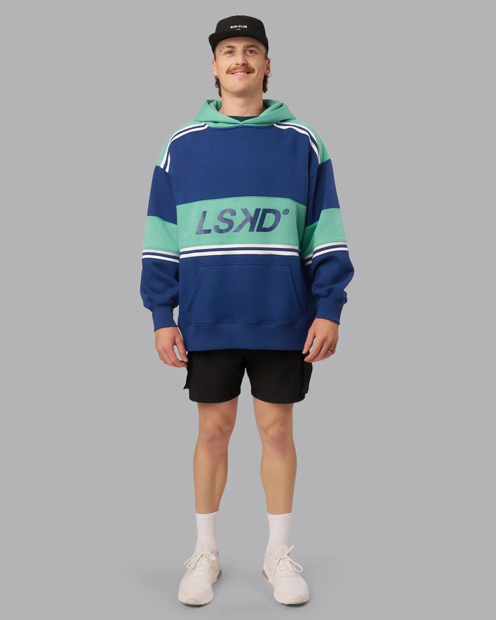 A-Team Oversized Hoodie - Midnight Blue-Agate Green sold by LSKD product image thumbnail 5