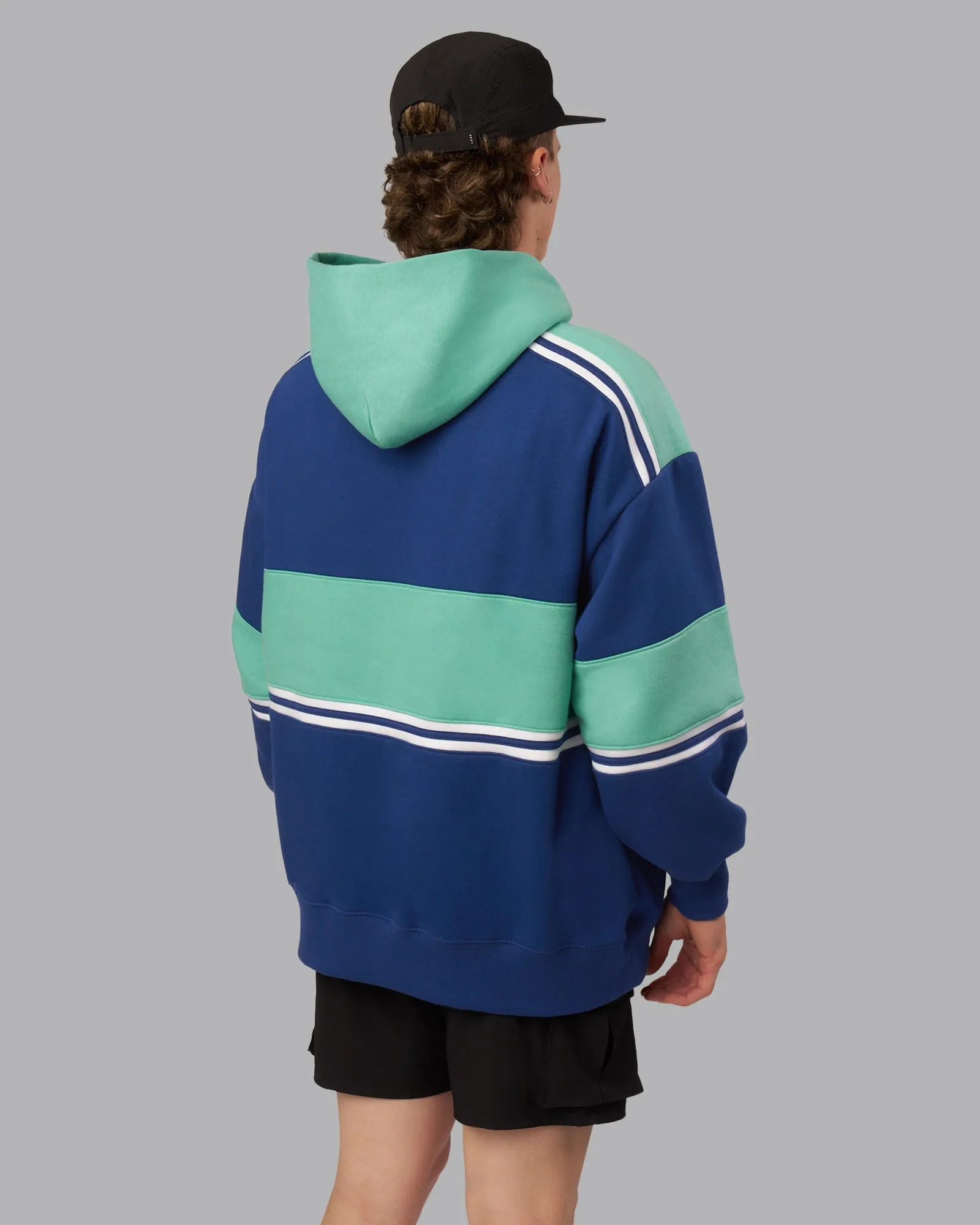 A-Team Oversized Hoodie - Midnight Blue-Agate Green sold by LSKD product image thumbnail 4