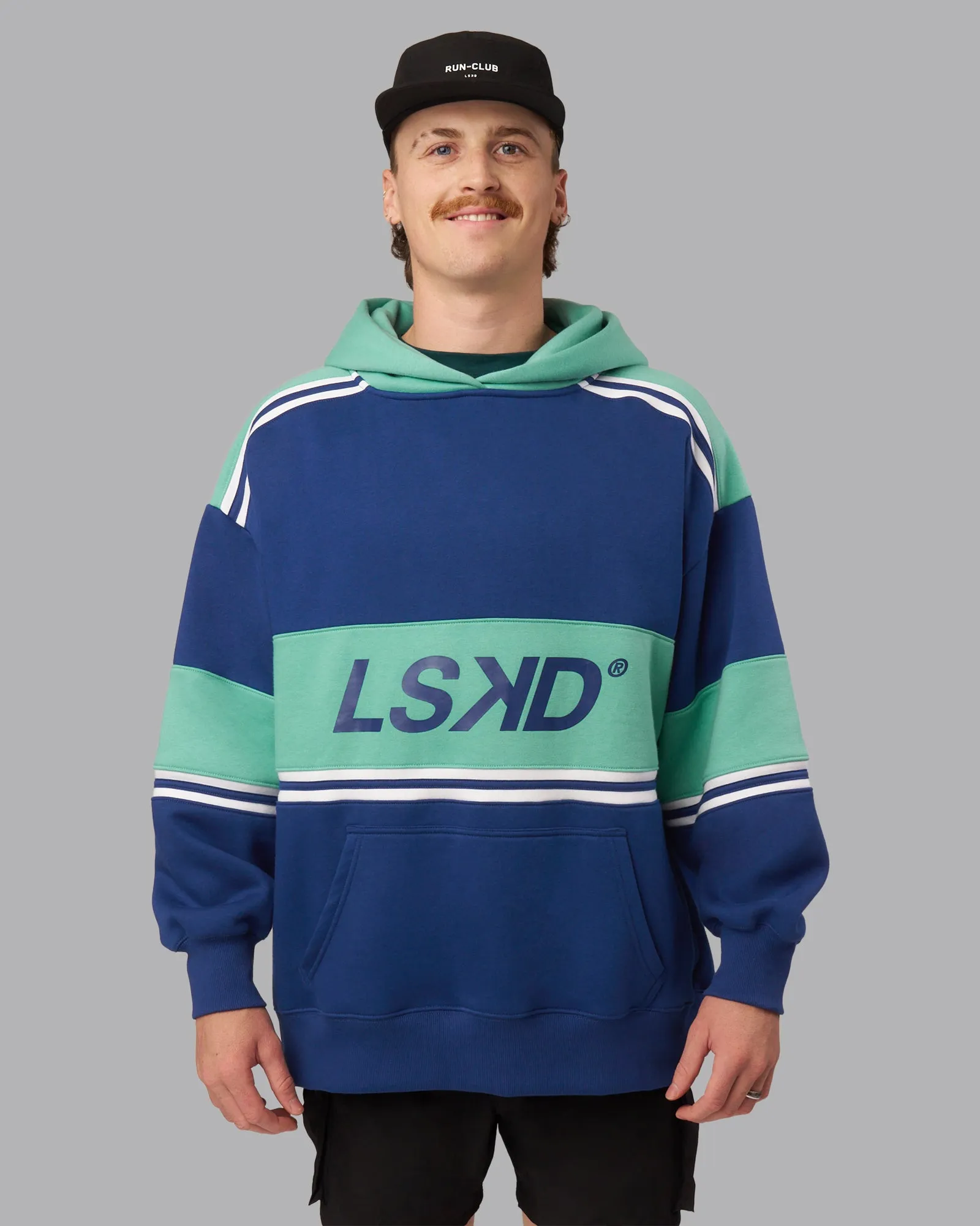 A-Team Oversized Hoodie - Midnight Blue-Agate Green sold by LSKD product image thumbnail 3