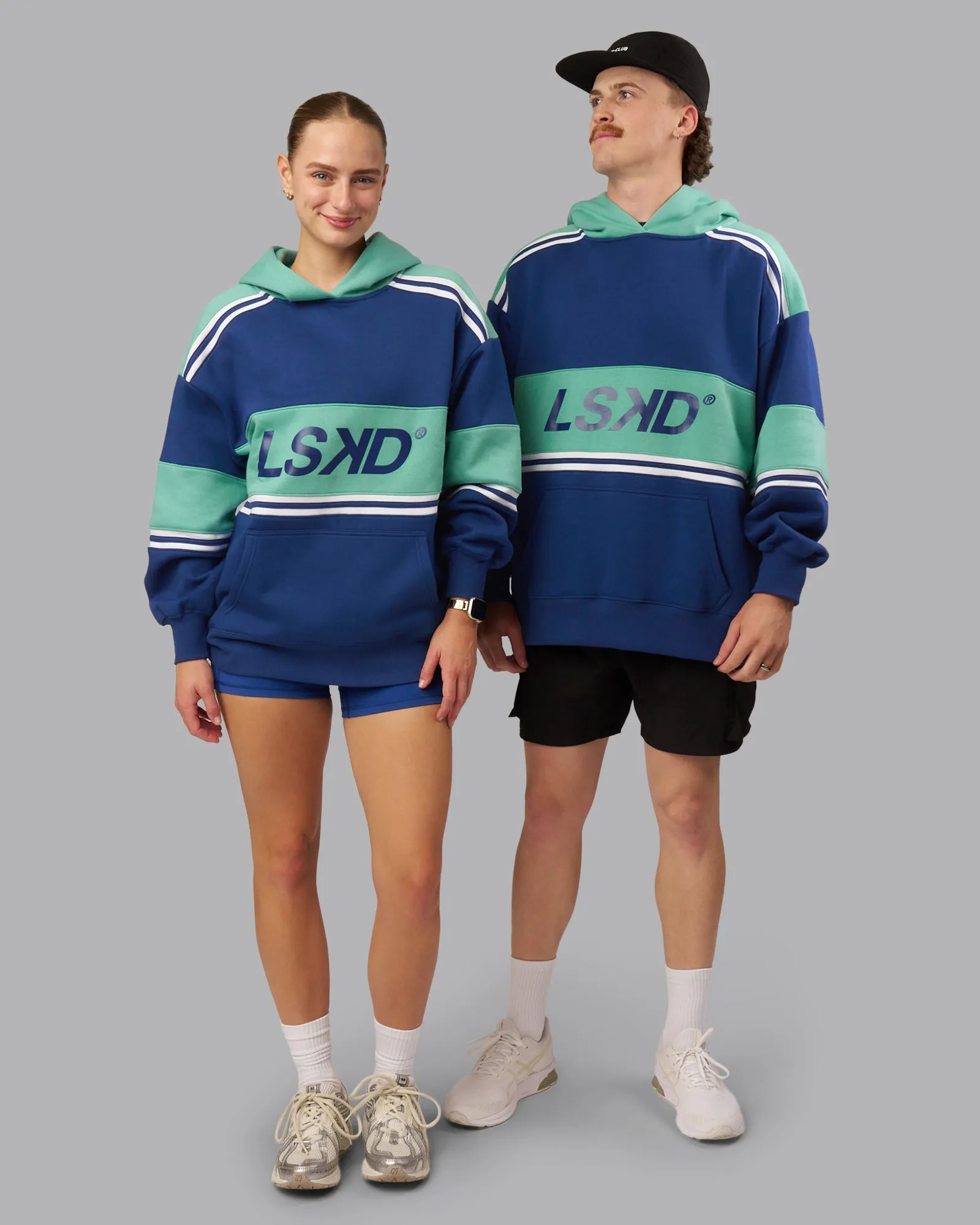 A-Team Oversized Hoodie - Midnight Blue-Agate Green sold by LSKD