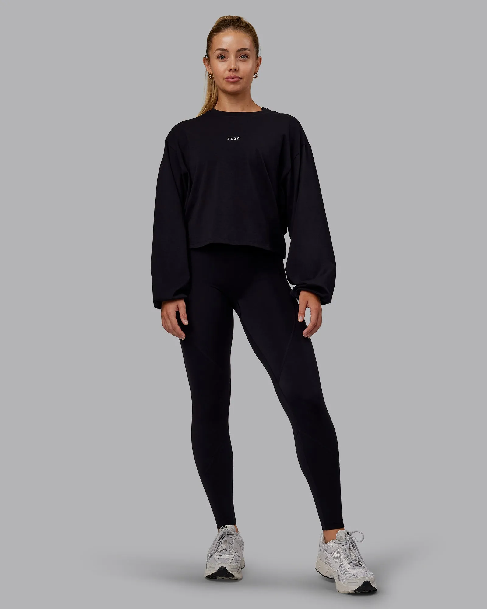 Go-To Balloon Sleeve FLXCotton Tee - Black sold by LSKD