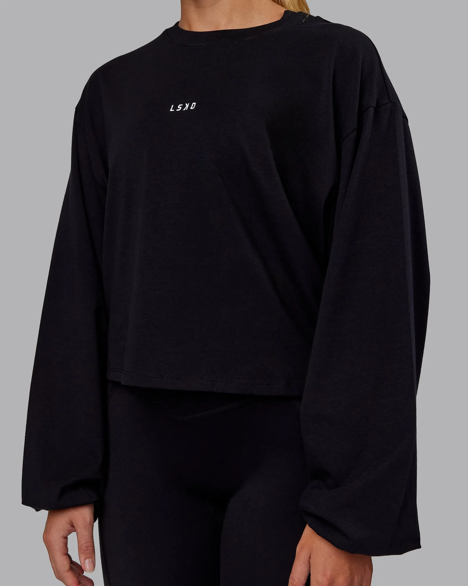 Go-To Balloon Sleeve FLXCotton Tee - Black sold by LSKD product image thumbnail 5