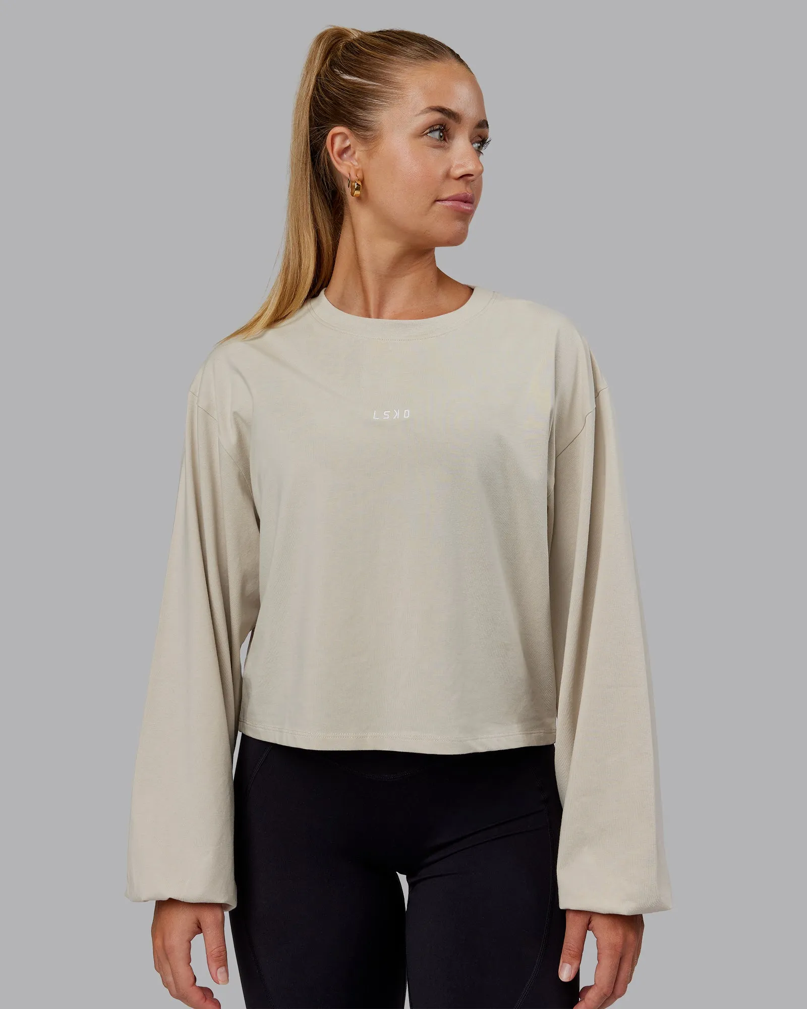 Go-To Balloon Sleeve FLXCotton Tee - Shale Beige sold by LSKD