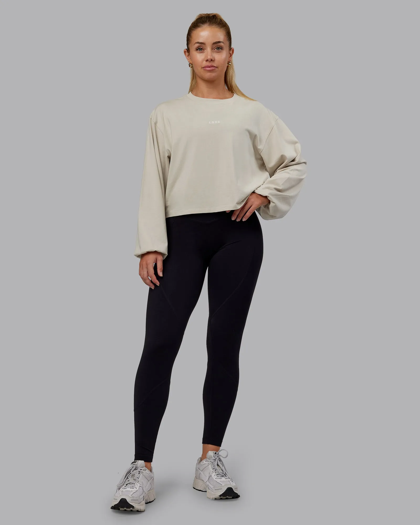 Go-To Balloon Sleeve FLXCotton Tee - Shale Beige sold by LSKD product image thumbnail 3