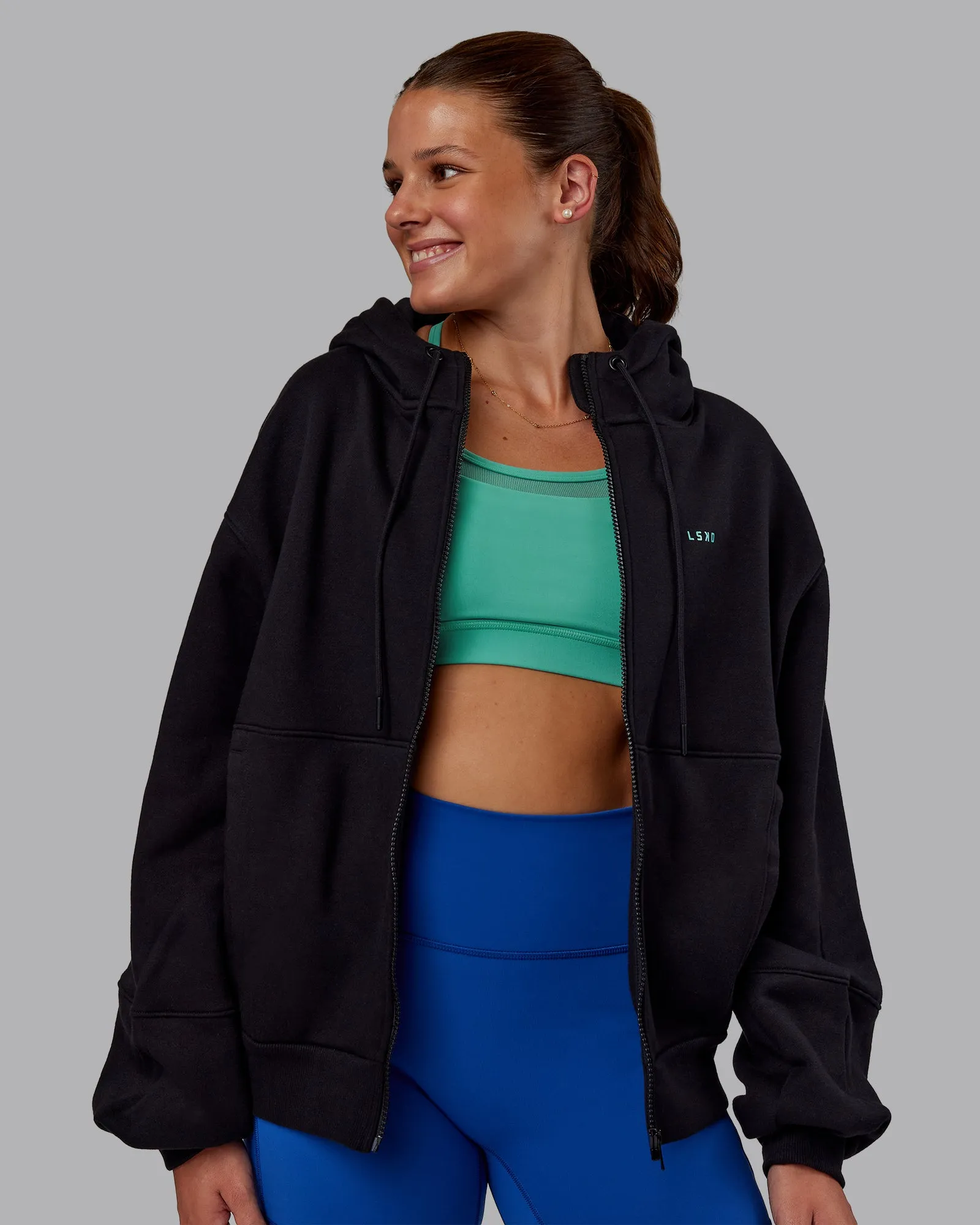 Love The Process Zip Through Hoodie - Black sold by LSKD product image thumbnail 4