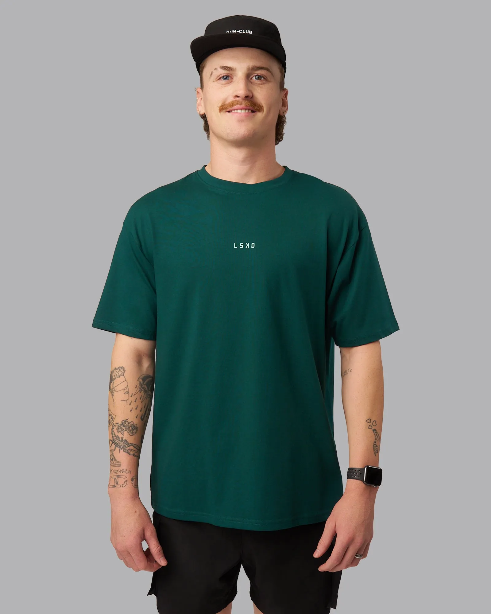 On Repeat FLXCotton Oversized Tee - Dark Moss-Ice Green sold by LSKD product image thumbnail 3