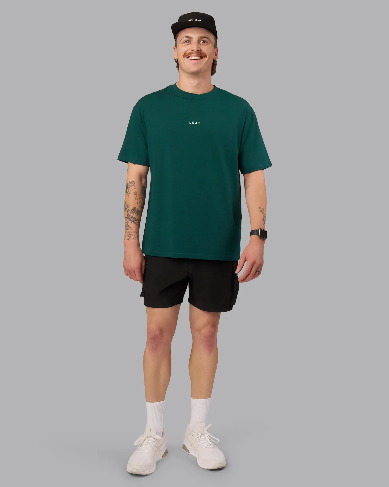 On Repeat FLXCotton Oversized Tee - Dark Moss-Ice Green sold by LSKD product image thumbnail 5