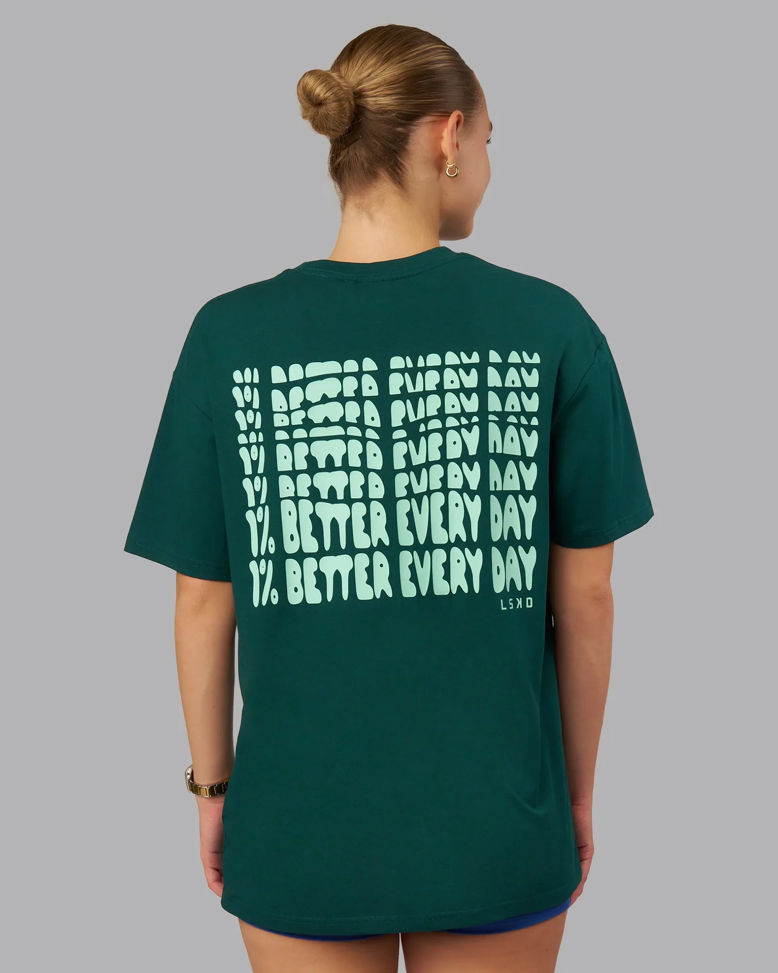 On Repeat FLXCotton Oversized Tee - Dark Moss-Ice Green sold by LSKD product image thumbnail 2