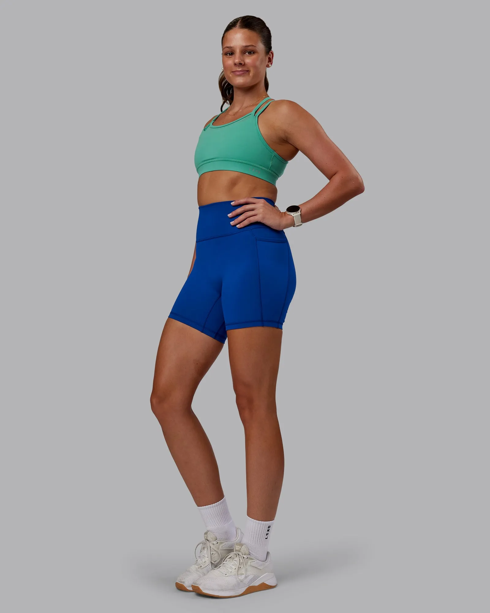 Fusion Mid Short Tight With Pockets - Blue Quartz sold by LSKD product image thumbnail 3