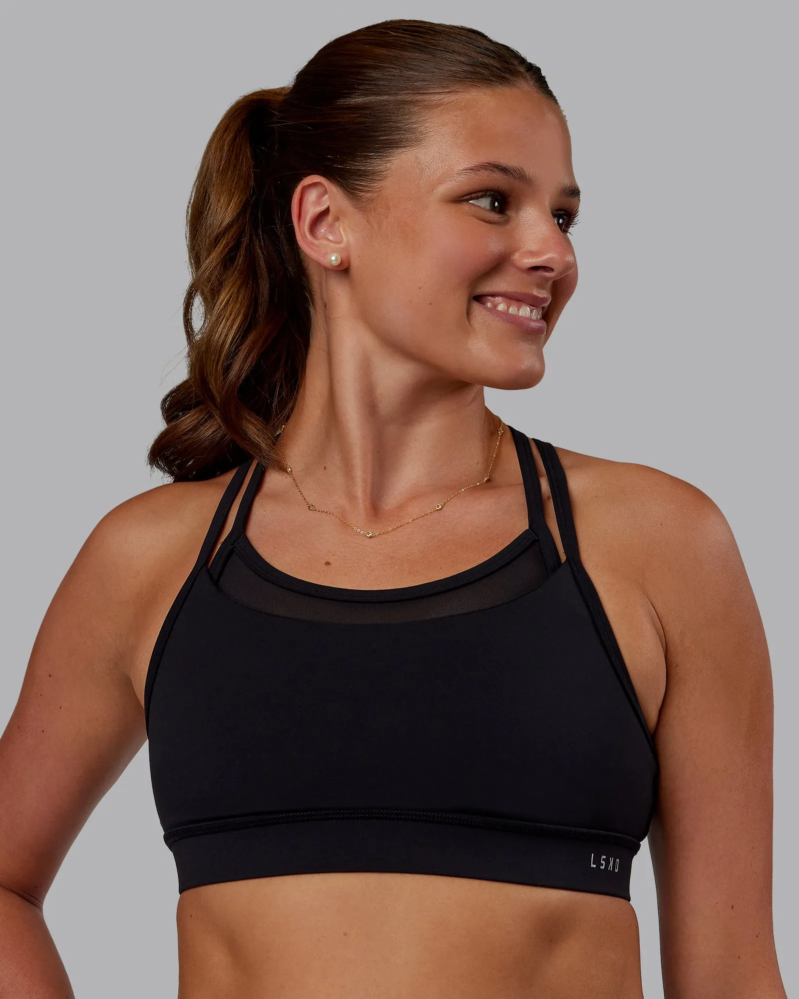 Genesis Layered Sports Bra - Black sold by LSKD product image thumbnail 3