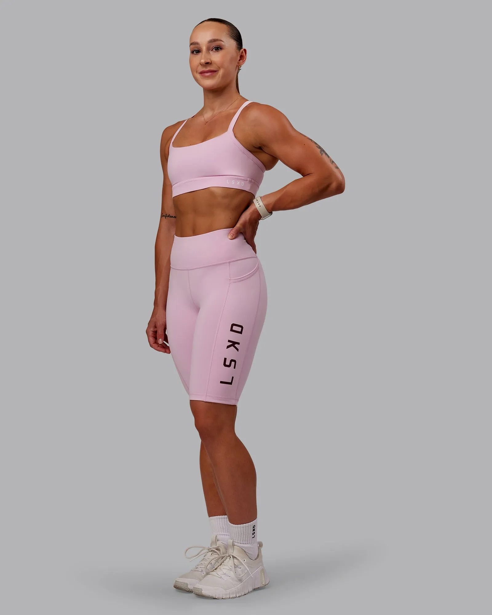 Rep Ultra High-Rise 9" Short Pockets - Marshmallow-Cherry Lacquer sold by LSKD product image thumbnail 5