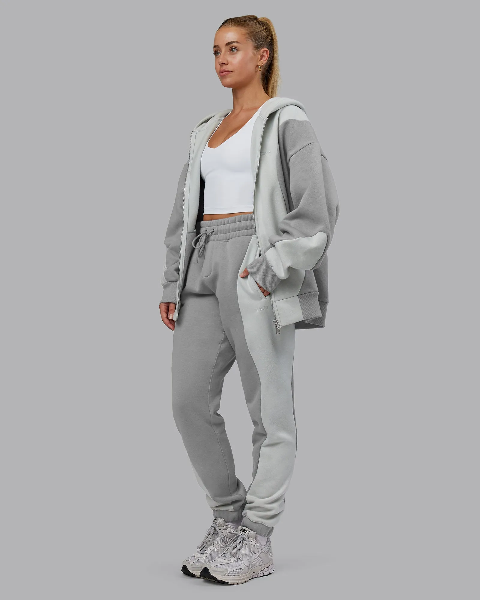 Stream Oversized Panel Zip Hoodie - Circular Grey-Digital Mist sold by LSKD product image thumbnail 5