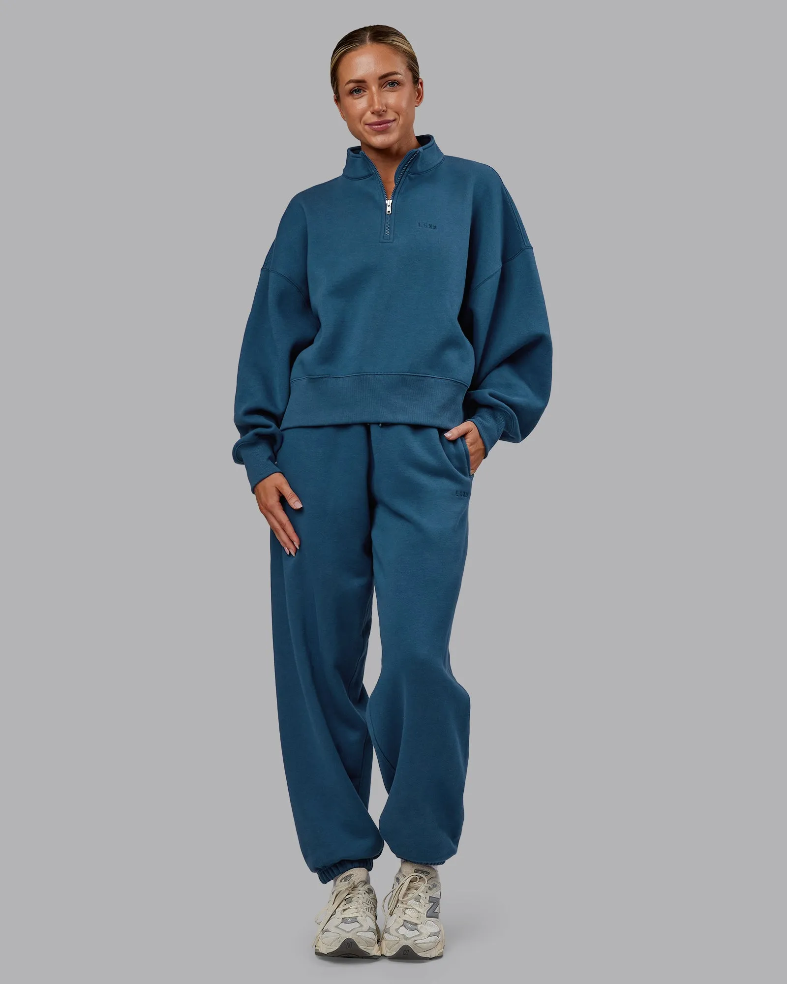 MVP 1/2 Zip Oversized Sweater - Indigo sold by LSKD