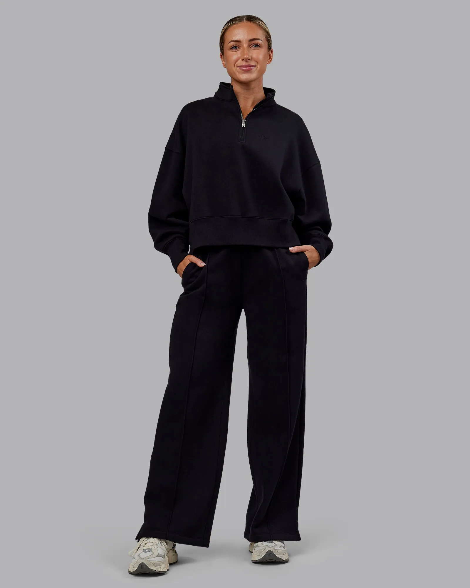 MVP 1/2 Zip Oversized Sweater - Black sold by LSKD product image thumbnail 2