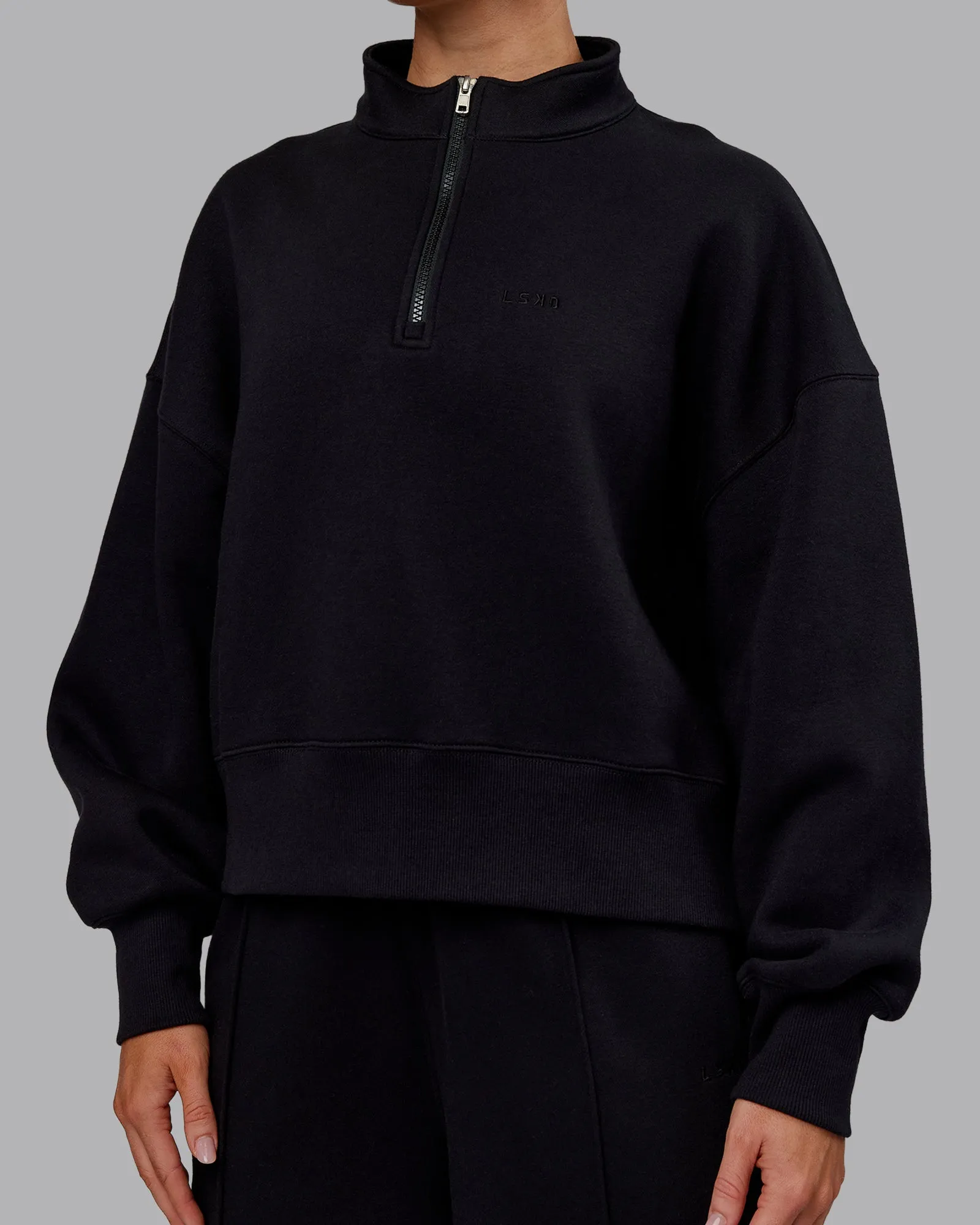 MVP 1/2 Zip Oversized Sweater - Black sold by LSKD product image thumbnail 4