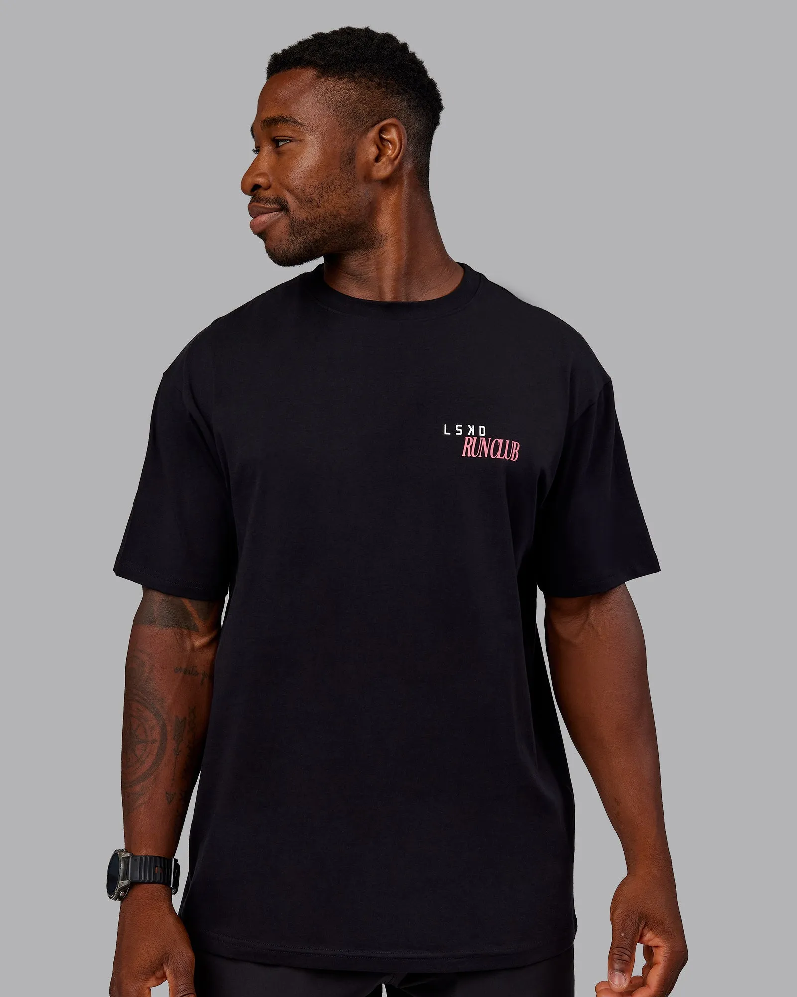 Run Love FLXCotton Oversized Tee - Black-Pink Lemonade sold by LSKD product image thumbnail 3