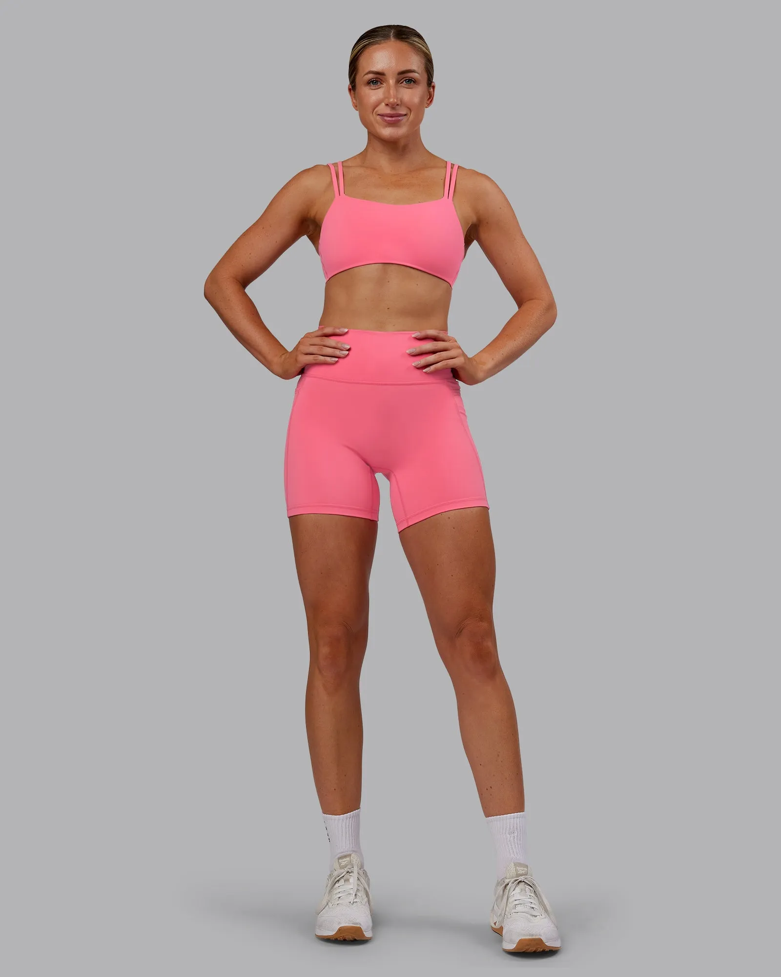 Fusion Mid Short Tight With Pockets - Pink Lemonade sold by LSKD product image thumbnail 2